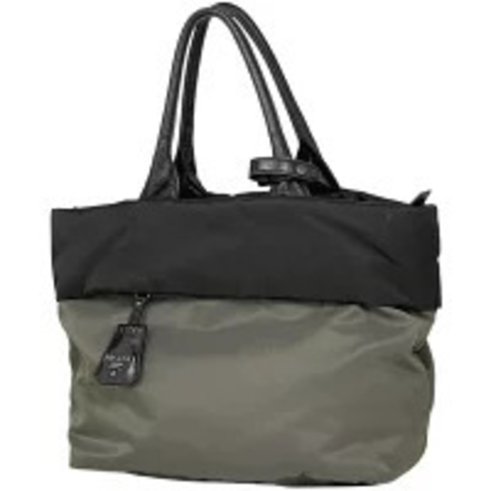 Prada Plate 2way Shoulder Bag Bi Black Gray